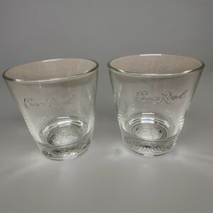 Crown Royal Embossed  Whiskey  Glasses Set Of 2